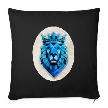 Blue Geometric Lion - Polygon - Sofa pillowcase 17,3'' x 17,3'' (45 x 45 cm) - black - Front