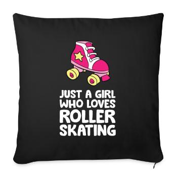 Just a Girl Who Loves Roller Skating - Sofa pillowcase 17,3'' x 17,3'' (45 x 45 cm) - black - Front