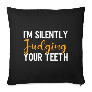 Dentiste Cadeau dentaire Étudiant en médecine Dentiste - Housse de coussin décorative 45 x 45 cm - noir - Devant