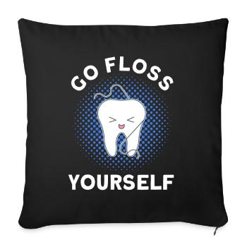 Dentiste Cadeau dentaire Étudiant en médecine Dentiste - Housse de coussin décorative 45 x 45 cm - noir - Devant