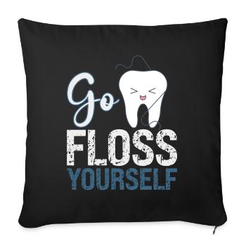Dentiste Cadeau dentaire Étudiant en médecine Dentiste - Housse de coussin décorative 45 x 45 cm - noir - Devant