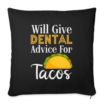 Dentiste Cadeau dentaire Étudiant en médecine Dentiste - Housse de coussin décorative 45 x 45 cm - noir - Devant