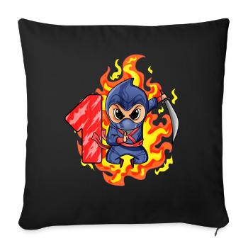 1. Geburtstag Junge 1 Jahre alt Ninja - Sofakissenbezug 45 x 45 cm - Schwarz - Vorne