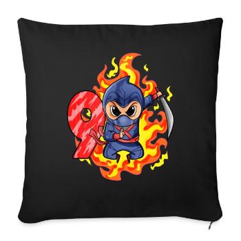 9th Birthday Boy 9 years old Ninja - Sofa pillowcase 17,3'' x 17,3'' (45 x 45 cm) - black - Front