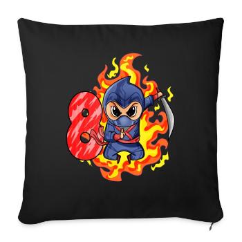 8. Geburtstag Junge 8 Jahre alt Ninja - Sofakissenbezug 45 x 45 cm - Schwarz - Vorne