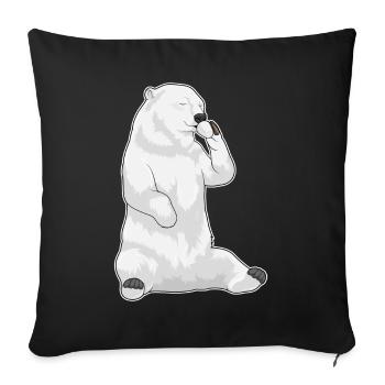 Polar Bear Coffee Cup - Sofa pillowcase 17,3'' x 17,3'' (45 x 45 cm) - black - Front