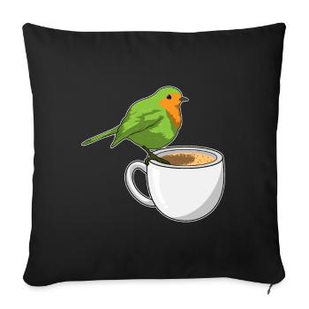 Bird Coffee Mug - Sofa pillowcase 17,3'' x 17,3'' (45 x 45 cm) - black - Front