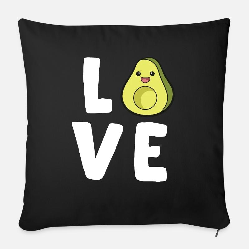 Avocado-Liebhaber Niedliche Avocado - Sofakissenbezug 45 x 45 cm - Schwarz