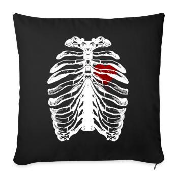 squelette - Housse de coussin décorative 45 x 45 cm - noir - Devant