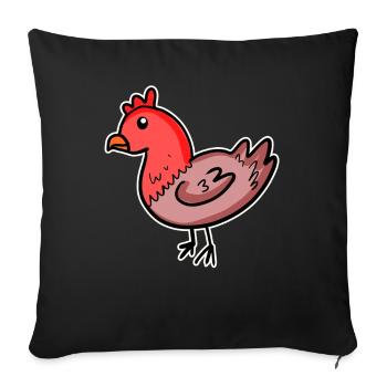 Bande dessinée de poulet - Housse de coussin décorative 45 x 45 cm - noir - Devant