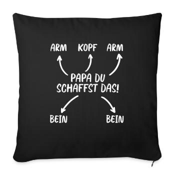Papa, du schaffst das! - Sofakissenbezug 45 x 45 cm - Schwarz - Vorne