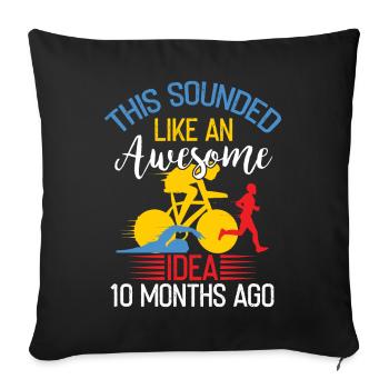 Idée géniale il y a 10 mois Triathlon - Housse de coussin décorative 45 x 45 cm - noir - Devant