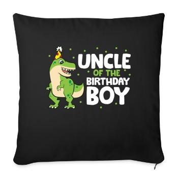 Oncle de l’enfant d’anniversaire Dinosaur - Housse de coussin décorative 45 x 45 cm - noir - Devant