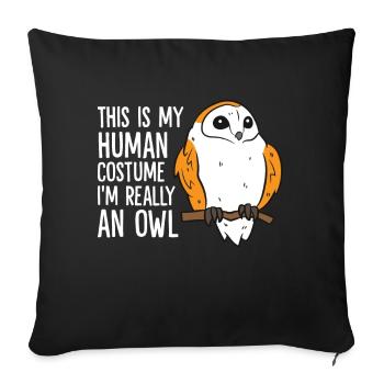 C’est mon costume humain je suis vraiment - Housse de coussin décorative 45 x 45 cm - noir - Devant