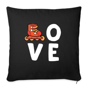 Roller Skates Love Inline Skating Roller Skating - Sofa pillowcase 17,3'' x 17,3'' (45 x 45 cm) - black - Front