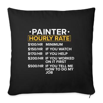 Peintre Cadeau Peinture Artiste Maître Peintre - Housse de coussin décorative 45 x 45 cm - noir - Devant