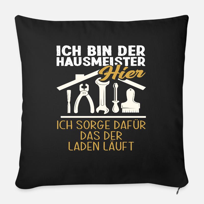 Stolzer Hausmeister Geschenk - Sofakissenbezug 45 x 45 cm - Schwarz