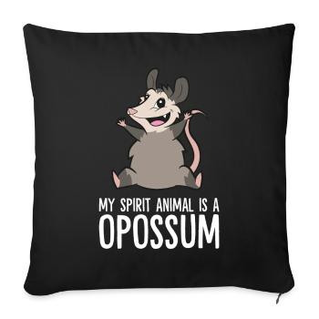 Mein Geist Tier ist ein Oppossum Niedliche Opossum - Sofakissenbezug 45 x 45 cm - Schwarz - Vorne