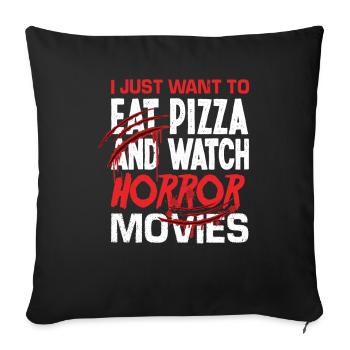 Horror Movies Pizza Food - Sofa pillowcase 17,3'' x 17,3'' (45 x 45 cm) - black - Front
