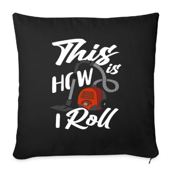 Vacuum cleaner housekeeper cleaning lady - Sofa pillowcase 17,3'' x 17,3'' (45 x 45 cm) - black - Front