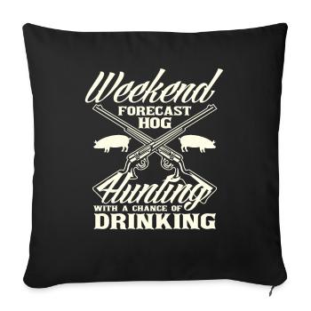 Chasseur de cochon Chasseur de cochons disant cadeau - Housse de coussin décorative 45 x 45 cm - noir - Devant