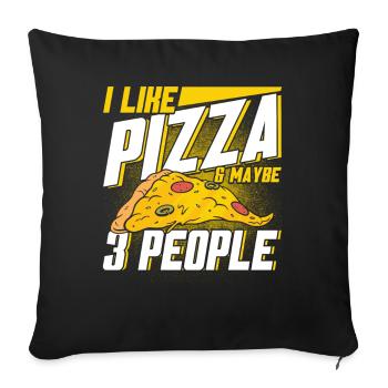 Pizza Food Pizzeria Pizza slice Pizza maker - Sofa pillowcase 17,3'' x 17,3'' (45 x 45 cm) - black - Front