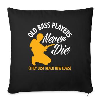 Guitar Bass Guitar Old Man Grandpa - Sofa pillowcase 17,3'' x 17,3'' (45 x 45 cm) - black - Front