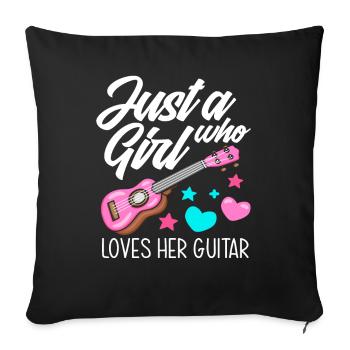 Guitar Girl Guitar Player - Sofa pillowcase 17,3'' x 17,3'' (45 x 45 cm) - black - Front