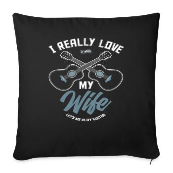 Guitar Guitarist Husband - Sofa pillowcase 17,3'' x 17,3'' (45 x 45 cm) - black - Front