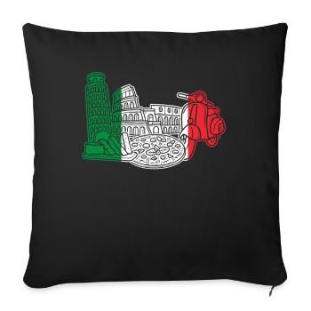 Italie Rome - Housse de coussin décorative 45 x 45 cm - noir - Devant