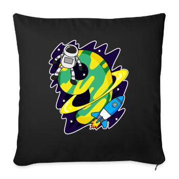 Boy 9 years old - 9th birthday gift - Sofa pillowcase 17,3'' x 17,3'' (45 x 45 cm) - black - Front