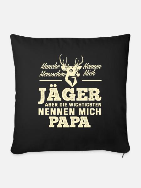Jäger Papa - Sofakissenbezug 45 x 45 cm - Schwarz