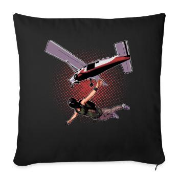 Skydiving Parachutists Parachute - Sofa pillowcase 17,3'' x 17,3'' (45 x 45 cm) - black - Front