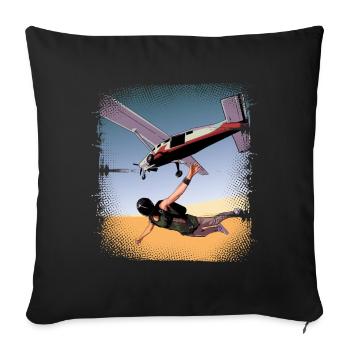 Skydiving Parachutists Parachute - Sofa pillowcase 17,3'' x 17,3'' (45 x 45 cm) - black - Front