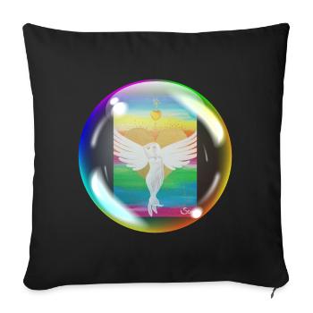 Rainbow Angel of Love Sonja Ariel von Staden - Sofa pillowcase 17,3'' x 17,3'' (45 x 45 cm) - black - Front