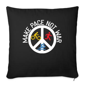 Accélérez au lieu de triathlètes de guerre - Housse de coussin décorative 45 x 45 cm - noir - Devant