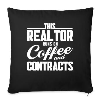 Agent immobilier Courtier Profession Immobilier - Housse de coussin décorative 45 x 45 cm - noir - Devant