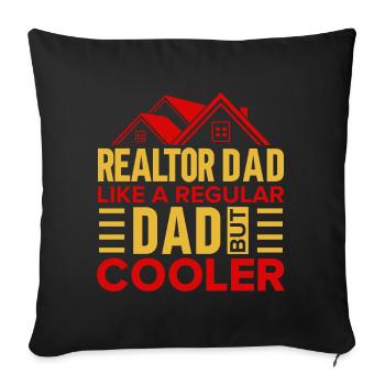 Agent immobilier Courtier Profession Immobilier - Housse de coussin décorative 45 x 45 cm - noir - Devant