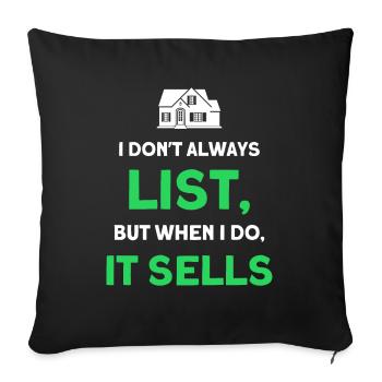 Agent immobilier Courtier Profession Immobilier - Housse de coussin décorative 45 x 45 cm - noir - Devant