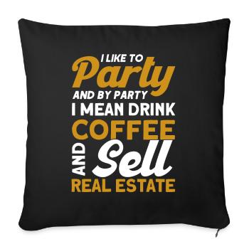 Agent immobilier Courtier Profession Immobilier - Housse de coussin décorative 45 x 45 cm - noir - Devant