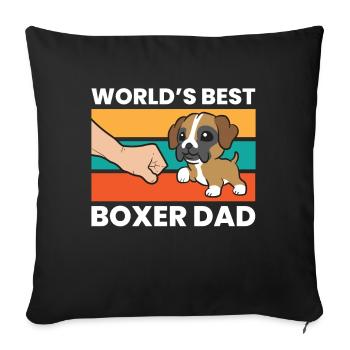 Boxer Dog Dad World's Best Boxer Dad - Sofa pillowcase 17,3'' x 17,3'' (45 x 45 cm) - black - Front
