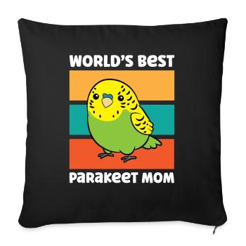 Perruche Perruche Oiseau Mama Worlds Best - Housse de coussin décorative 45 x 45 cm - noir - Devant