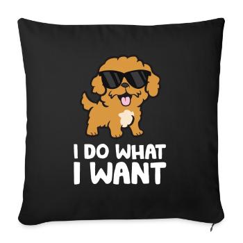 Cavoodle dog Je fais ce que je veux Drôle - Housse de coussin décorative 45 x 45 cm - noir - Devant