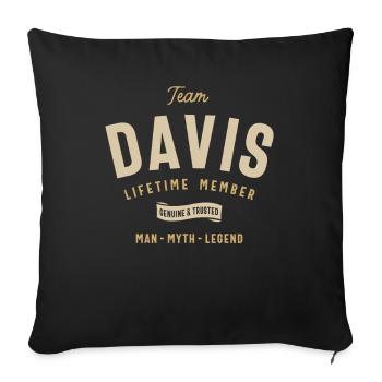 Team Davis Lifetime Member Personalized Name - Sofa pillowcase 17,3'' x 17,3'' (45 x 45 cm) - black - Front
