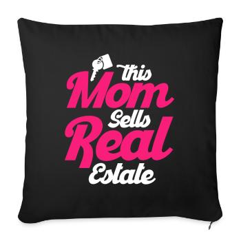 Agent immobilier Courtier Profession Immobilier - Housse de coussin décorative 45 x 45 cm - noir - Devant