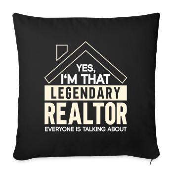 Agent immobilier Courtier Profession Immobilier - Housse de coussin décorative 45 x 45 cm - noir - Devant