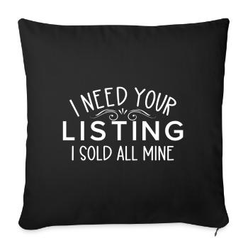 Agent immobilier Courtier Profession Immobilier - Housse de coussin décorative 45 x 45 cm - noir - Devant