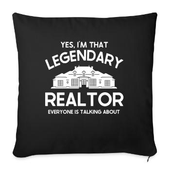 Agent immobilier Courtier Profession Immobilier - Housse de coussin décorative 45 x 45 cm - noir - Devant