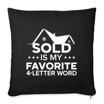 Agent immobilier Courtier Profession Immobilier - Housse de coussin décorative 45 x 45 cm - noir - Devant