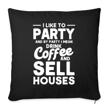 Agent immobilier Courtier Profession Immobilier - Housse de coussin décorative 45 x 45 cm - noir - Devant